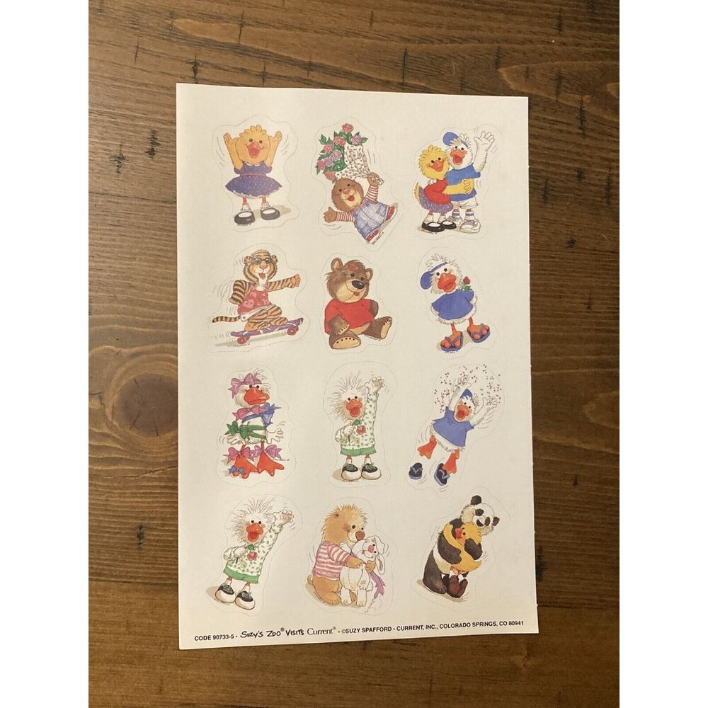 Vintage Suzy’s Zoo Visits Current Inc Sticker Sheet